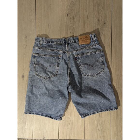 Vintage Y2K Levi’s 505 Blue Red Tab Regular Fit Men's Denim Jean Shorts Size 38 - Picture 2 of 8